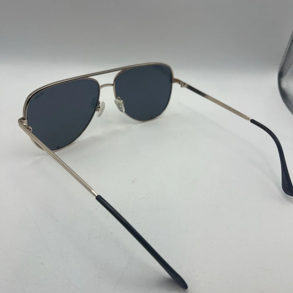 QUAY Australia High Key 126 Polarized Aviator Sunglasses Rose Gold Mirror Lenses